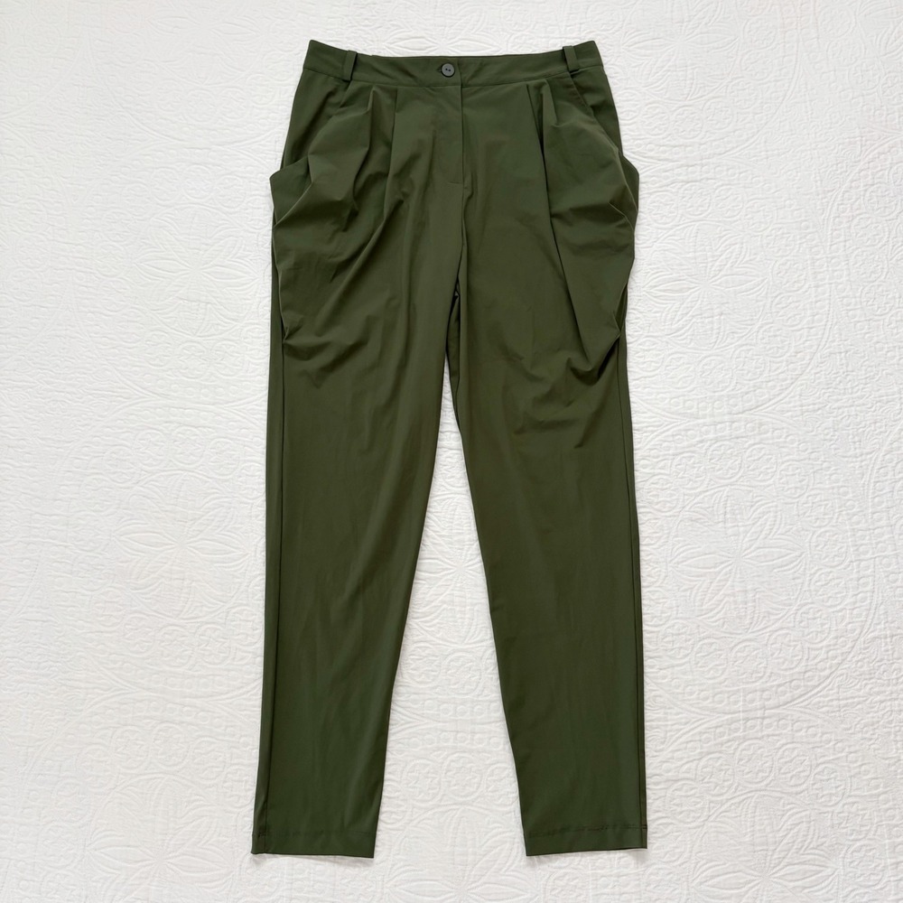 Ruti Women's Sapphire Pleated Lightweight Trousers, Forest Green Sz 2